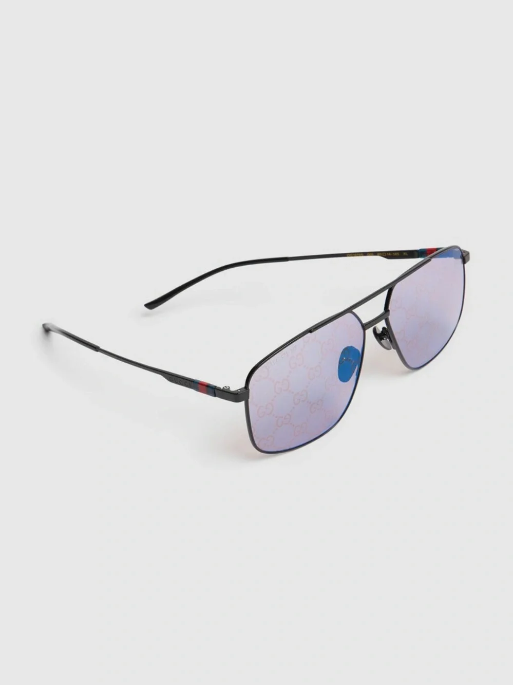 New Gucci GG1676S 005 Sunglasses Black Violet GG Monogram Mirror Authentic
